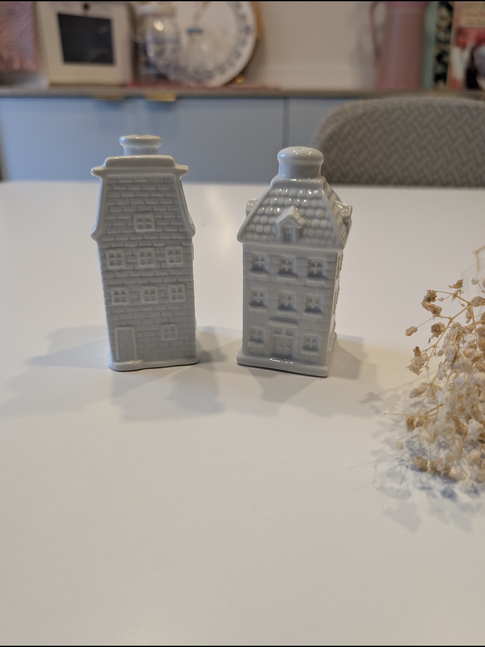White Ceramic House Salt and Pepper Shaker Set - Home Accents